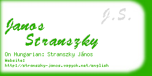 janos stranszky business card